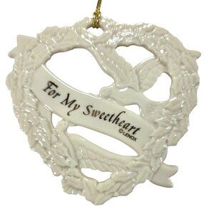 Lenox Porcelain Heart Ornament "For My Sweetheart" Christmas Valentine gift dove